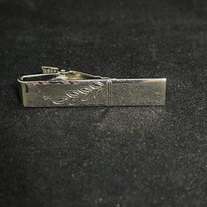 Vintage Steval Sterling Silver Etched Tie Bar (2881)